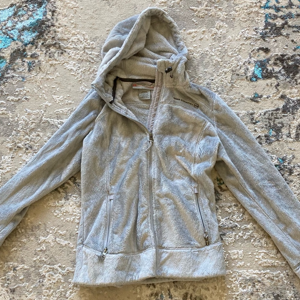 Free Country Women’s Grey Hooded Zip-up Fleece
